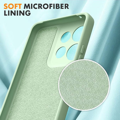 for Motorola Moto G 2025 Case, 2 Pack Tempered Glass Screen Protectors, Soft TPU Liquid Silicone Shockproof Gel Case-Matcha Green