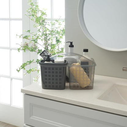 Bath Bliss 2 in 1 Portable, Bathroom Shower Caddy for Shampoo, Conditioner, Soap, and Cosmetics, in Grey Bath Tote (26118-GREY)
