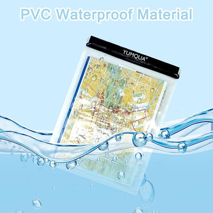 YUMQUA Waterproof Bags Large Size 3 Pack, Clear Watertight Pouch Holder for Document Map Camera Mobile Phone Car Key, fits Kayaking Boating Hiking Water Sports