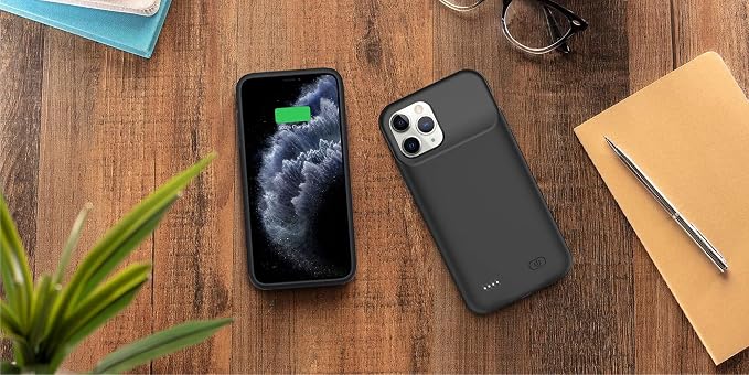 Upgraded 10000mAh High Capacity Rechargeable Portable Protective Extended Charger for iPhone 11 Pro Max (6.5 inch) - Compatible with iPhone 11 Pro Max - Charging Case & Carplay (Black)