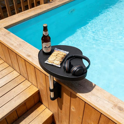 Swim Pool Bathtub Side Table Tray Accessories Leisure Spa Caddy, 360° Rotation Hot Tub Side Table Tray Shelf Poolside Towels Drink Holder Cup Phone Storage Organizer Swimming Pool Accessories