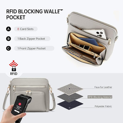 Crossbody Purses for Women Small Crossbody Bags for Women with Built in RFID Wallet