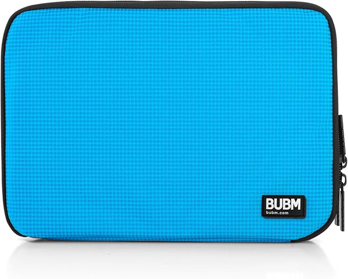 BUBM Double Layer Electronic Accessories Organizer, Travel Gear Bag for Cables, USB Flash Drive, Plug and More, Perfect Size Fits for iPad Mini (Medium, Blue) | Travel Gadget Bag for Cables, USB Flash Drive, Plug and More, Perfect Size Fits for iPad Mini