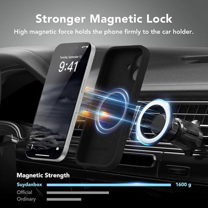 Magnetic for iPhone 17 Case, Compatible with MagSafe, [Full Camera Protection][Screen Protector] Silicone Shockproof Protective Phone Case for iPhone 17 6.3", Black