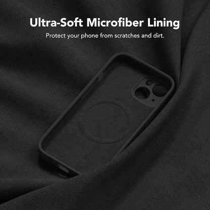 Magnetic for iPhone 14 Case, Compatible with MagSafe, [Full Camera Protection][Screen Protector] Silicone Shockproof Protective Phone Case for iPhone 14 6.1 inch, Black