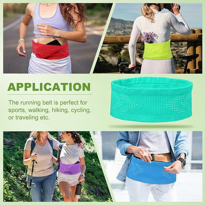 Slim Running Belt, Running Fanny Pack Phone Holder for Women Men Waist Bag Moisture Wicking Storage Belts Bag- Fitting for (Storage Phone-Travel- Sports- Hiking) Green & S