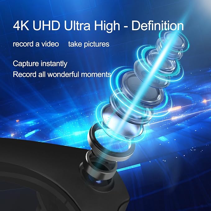 Ai Smart Glasses with Camera and Bluetooth - 4K HD Video Recording, Real-Time Translation, with Color-Changing Lenses for Travel, Sports, Outdoor Use