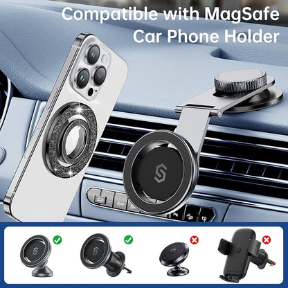 Syncwire Magnetic Phone Grip for MagSafe, Sparkle Ring Holder, Rotatable Kickstand Bling Ring Stand Removable MagSafe Accessories for iPhone 17 Pro Max 16 15 14 13, Android, Samsung etc.