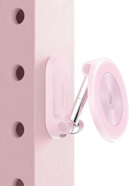 GolbinBox Magnetic Gym Phone Holder for MagSafe, All Metal Dual-Magnet Mount for iPhone and Android, 360° Adjustable Tri-Axis, Gym Essentials for Bodybuilder Men Women Recording Fitness Exercise, Pink