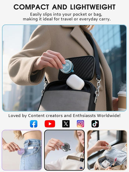 Ultra-Thin Vacuum Magnetic Car Phone Holder for MagSafe[108+LBS Strongest Suction & 3000gf Strongest Magnetic],360°Adjustable Suction Cup Phone Mount for Car,Gym,Mirror,Men Women-Blue
