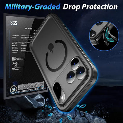 SPORTLINK for iPhone 17 Pro Max Case, IP68 Waterproof Military Protective Full Body Heavy Duty Shockproof 360 Sealed Dustproof with Camera Screen Protector Cover for i Phone 17 Pro Max 6.9" M/Black