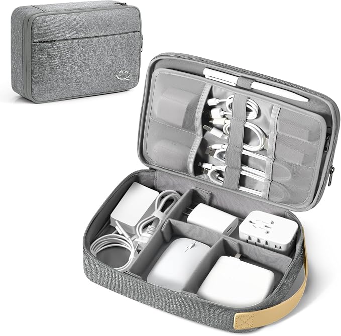 Travelkin Cord Organizer Travel, Cable Organizer For Electronic Accessories | Expandable electronics organizer,Charger organizer case, Large capacity travel case for Card,Usbs, travel essentials
