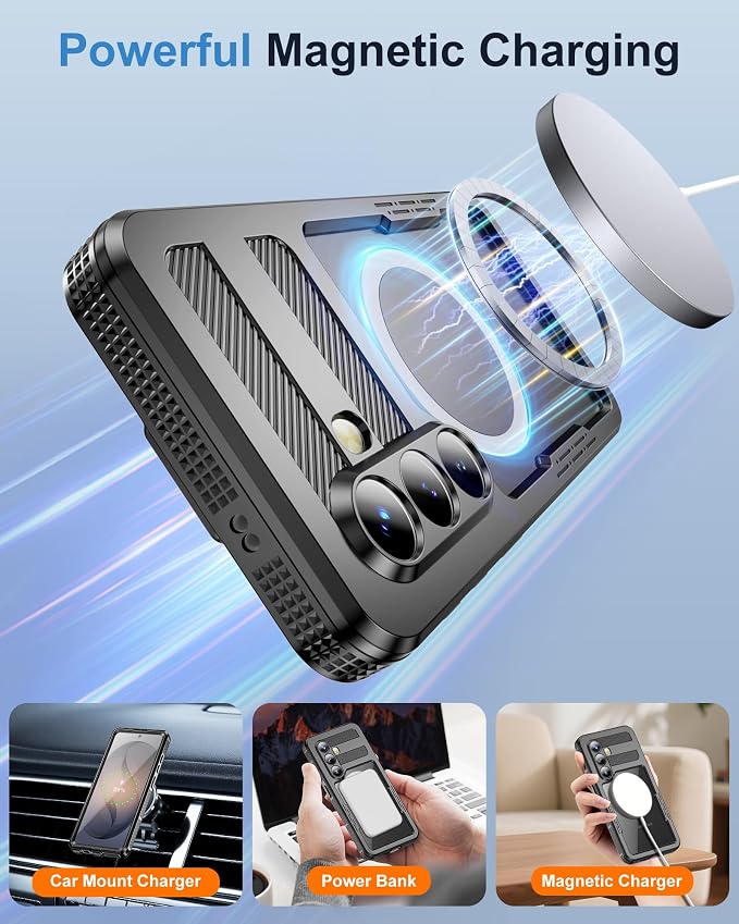 for Samsung Galaxy S26+ Plus Waterproof Case, [Fit for Magsafe] [IP68 Water Proof] [Built-in Screen Protector], Magnetic Heavy Duty Military Grade Rugged Phone Case for S 26+ Plus 6.7", Black