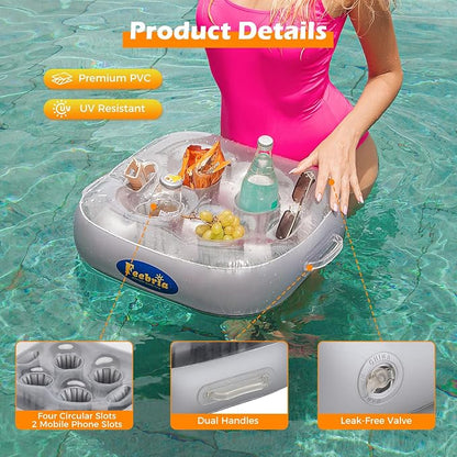 Inflatable Floating Drink Holder for Pool Party Beach hot tub