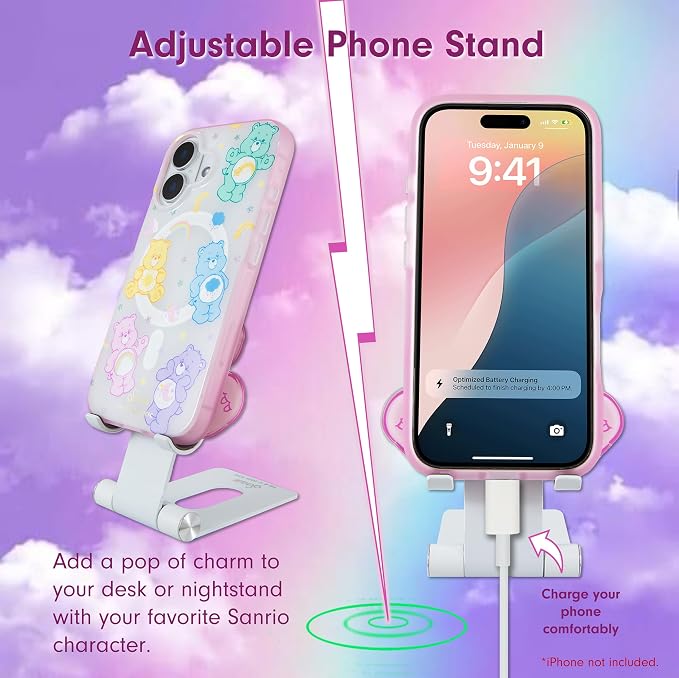 Sonix x Care Bears Character Phone Stand | Adjustable Cell Phone Holder, Desk Stand, Dock | Care Bears | Cheer Bear