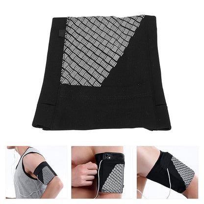 Sports Phone Armband, Black Running Armband Protective, Suitable for Various Sports, Ultra-Lightweight Material, Reflective Design for Nighttime Visibility, Suitable for arm Circumference 19-26