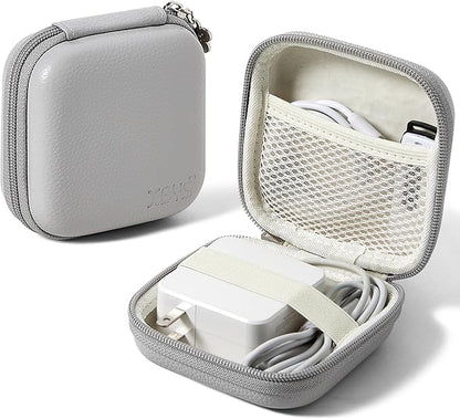 Charger Case for Macbook, Portable Tech Electronic Organizer Bag, Small Travel Storage Pouch for Laptop Accessories, MacBook Power Adapter, Charging Cords, USB Drives, Power Bank (Grey, M)