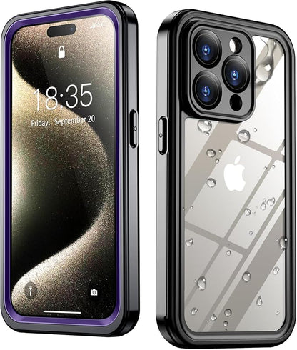 SPIDERCASE Only Designed for iPhone 15 Pro Max Case Waterproof, Built-in Lens & Screen Protector, Full Heavy Duty Protection, 12FT Military Shockproof, Dustproof, Anti-Scratched Phone Case, Purple
