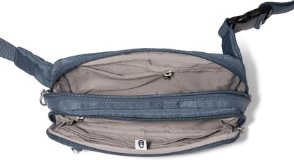 Baggallini Securtex Anti-theft Belt Bag 8.8"x5.5" Crossbody Fanny Pack for Women RFID Wallet Locking Zipper Travel Purse