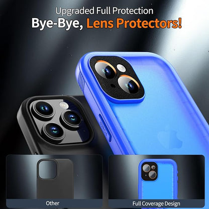 Cozycase Compatible with iPhone 13 Waterproof Case - Full Body Dustproof Shockproof Rugged Waterproof Case for iPhone 13 6.1 Inch Blue