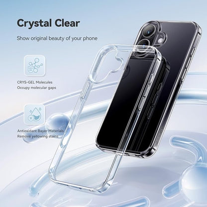 CASEKOO for iPhone 16 Case Crystal Clear, [Never Yellow Technology] [12FT Military-Grade Protection] Slim Thin Transparent Cover for iPhone 16 Phone Case 6.1 inch, Clear