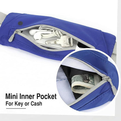 WHIPPY Slim Running Belt Fanny Pack for Women Men Elastic Runners Belt Waist Pouch Chest Bag Phone Holder Waist Pack for Running Hiking