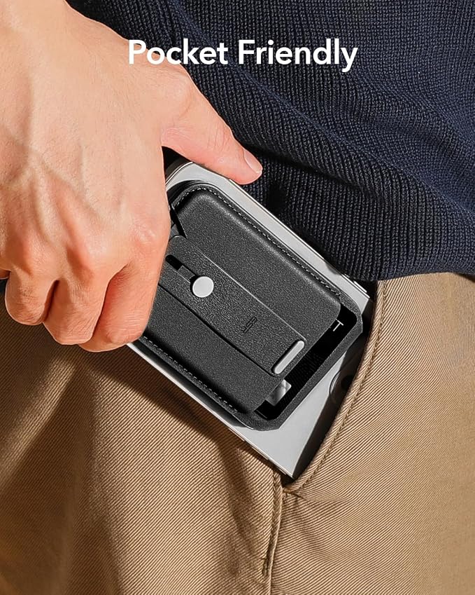 ESR for MagSafe Wallet Stand with Grip, RFID Blocking, MagSafe Ring Included, 5 Cards Holder for Phone Case, Magnetic Wallet for iPhone 17e/17/16/15/14/13/12 (Not for mini), Selected Samsung, Black