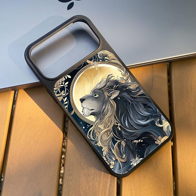 Constellation Series - Leo Designs Magnetic for iPhone 17 pro Case, Tarot Style Model Glass Phone Cover, Compatible with Magsafe - fits iPhone 17 pro Case for Women