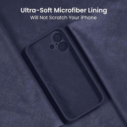 FireNova Designed for iPhone 16 Plus Case, Silicone Upgraded [Camera Protection] Case, Soft Anti-Scratch Microfiber Lining Inside, 6.7 inch, Navy Blue