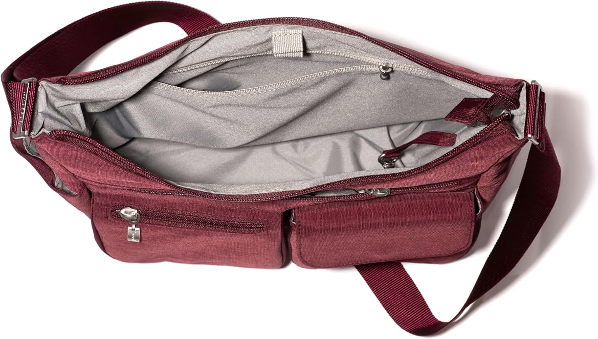 Baggallini womens Everywhere Bagg Crossbody Women 11x9 Lightweight Nylon Hobo Water-resistant Travel Bag W/Rfid
