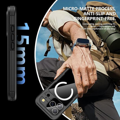 GOLDJU Design for iPhone 17 Pro Case Waterproof, [IP68 Underwater Case][Full Body Shockproof&Dropproof],Clear Sound Quality Built-in Screen Protector& Camera Cover for 17 Pro 6.3''