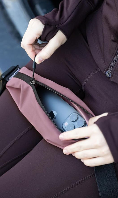 Fitgriff® Running Belt V2 for Men & Women - Slim Fanny Pack, Phone Holder for Jogging, (Fits All Cell Phones) - Money Belt, Runners Waist Pouch (Dusty Rose, One Size (Waist 24.4 – 43.3 inches))