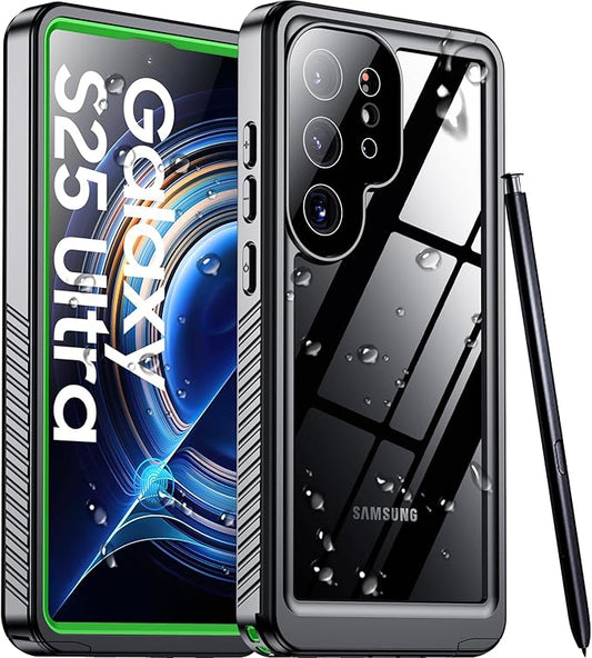 Temdan Designed for Samsung Galaxy S25 Ultra Case Waterproof, Built-in Lens & Screen Protector Military Grade Shockproof Dropproof IP68 Underwater Full Body Phone Case for Galaxy S25 Ultra 6.9"-Green