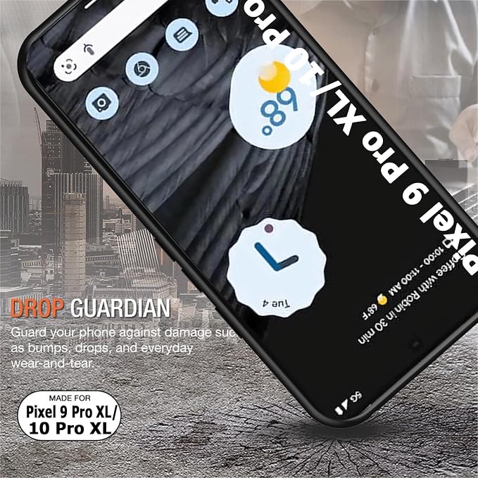 Battery Case for Google Pixel 9/10 Pro XL, 10000mAh Portable Protective Charging Case with Wireless Charging Compatible for Pixel 9/10 Pro XL (6.8 inch) Battery Pack Charger Case with Carplay (Black)
