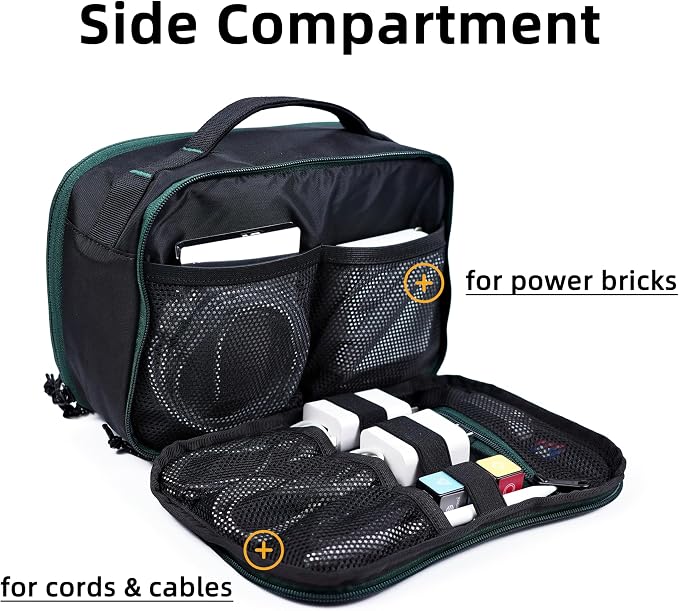 Accessories Bag & Tech Pouch | Organizer for Cables, Electronics & Everyday Essentials, Water-Repellent, Dual-Sided Padded