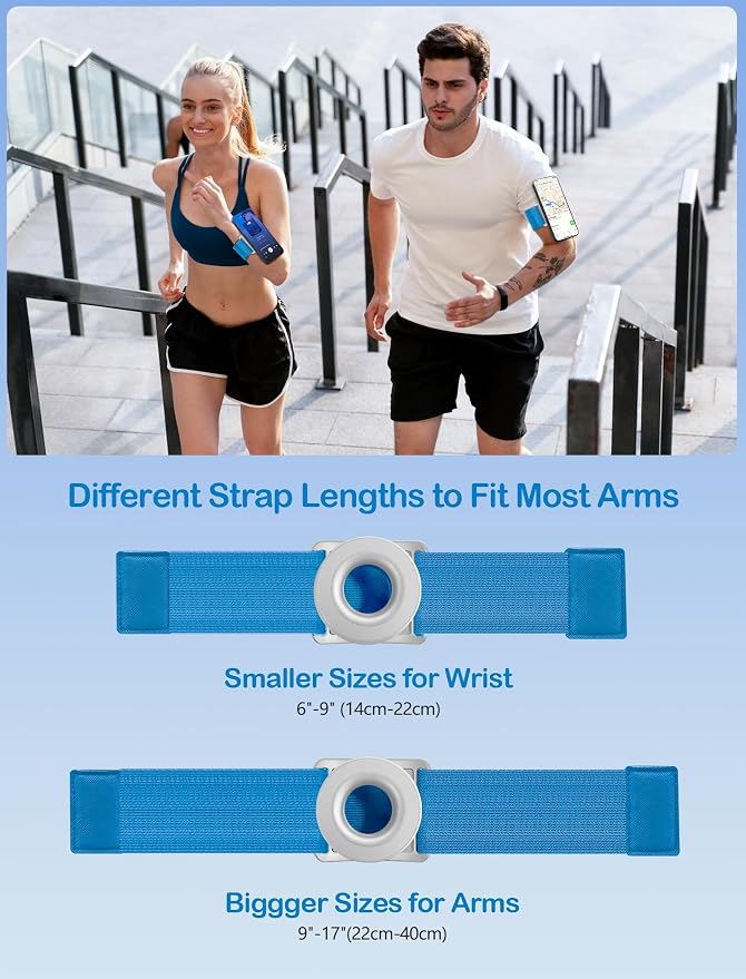 TOPGO Running Phone Holder for iPhone [360° Rotatable & Upgrade Anti-Drop] Magnetic Wrist Phone Holder, Armband Cell Phone Holder Compatible with magsafe iPhone 17 Pro Max and Android - Blue