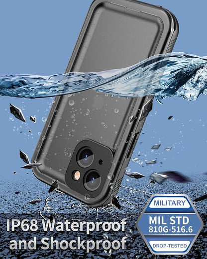 SPORTLINK for iPhone 13 MINI Waterproof Shockproof Case with Built in Screen Protector - Full Body Heavy Duty/Dustproof/Shockproof/Rugged 360°Full Sealed Protective Cover 5.4 Inch (Black)