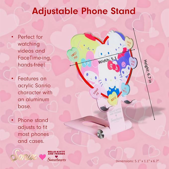 Sonix x Sanrio Character Phone Stand | Adjustable Cell Phone Holder, Desk Stand, Dock | Hello Kitty & Friends x Sweethearts