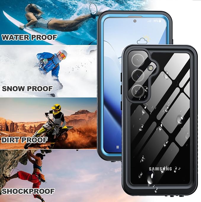 ANTSHARE for Samsung Galaxy S24 Plus Case Waterproof, Built-in Lens & Screen Protector 360° Full Body Heavy Duty Protective Shockproof IP68 Underwater Case for Galaxy S24 Plus (2024) 5G-Blue