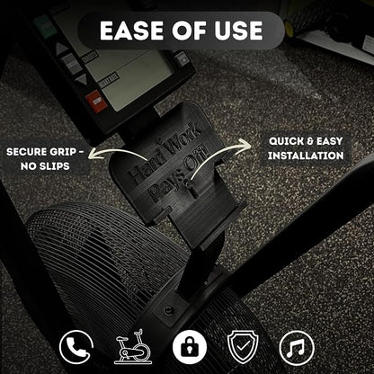 Generic Echo Bike Phone Holder - Air Assault Bike Phone Holder (Hard Work Pays Off, Black)