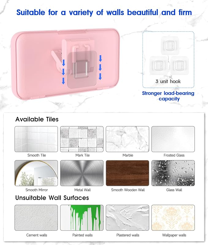 Mistriddle Waterproof Shower Phone Holder with 360° Rotation, Angle Adjustable, Enhanced Sound Quality, Wall Mounted Phone Holder for Bathroom Mirror Bathtub Kitchen, Up to 7 Inch(Pink)
