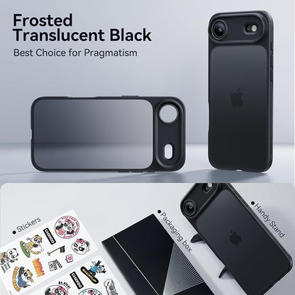 CASEKOO for iPhone 17 Air Case, [Never Yellow Technology] [Mil-Grade Drop Protection] Translucent Slim Cover Women Men for iPhone 17 Air Phone Case 6.5 inch, Frosted Black