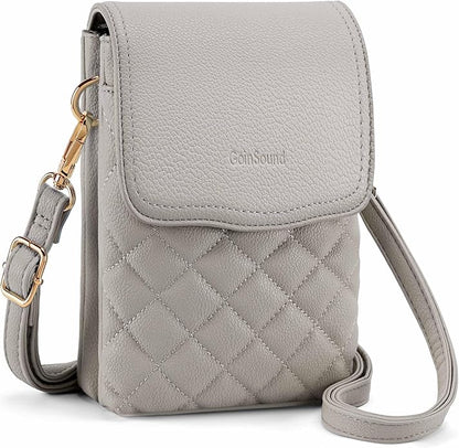 RFID Small Crossbody Purses for Women Quilted Cell Phone Purse with RFID Blocking Credit Card Slots