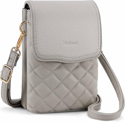 RFID Small Crossbody Purses for Women Quilted Cell Phone Purse with RFID Blocking Credit Card Slots