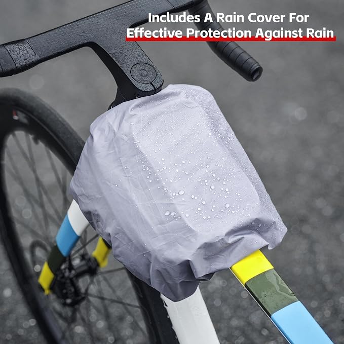 Rhinowalk Bike Front Frame Bag Bicycle Top Tube Frame Storage Waterproof Bicycle Handlebar Bag Fit Smartphone Professional Cycling Accessories-White