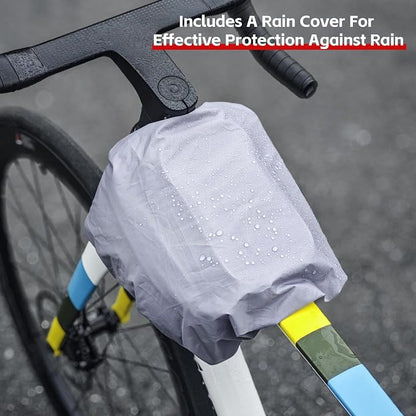Rhinowalk Bike Front Frame Bag Bicycle Top Tube Frame Storage Waterproof Bicycle Handlebar Bag Fit Smartphone Professional Cycling Accessories-White