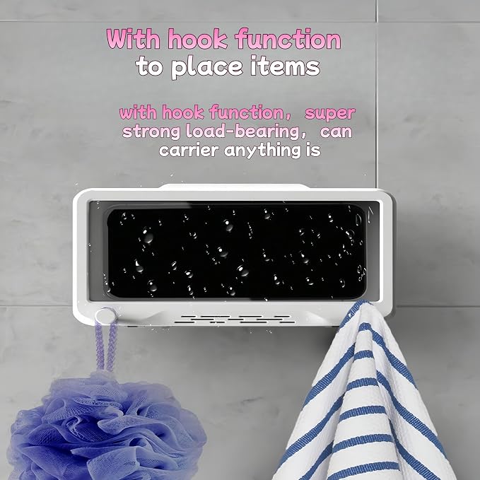 360° Adjustable Waterproof Shower Phone Holder, Anti-Fog Bathroom Phone Mount, ABS Material, Universal Fit for All Smartphones - Perfect for Shower, Bathroom, and Kitchen Use (Grey)