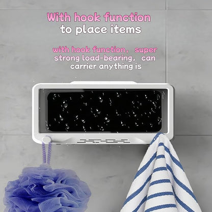 360° Adjustable Waterproof Shower Phone Holder, Anti-Fog Bathroom Phone Mount, ABS Material, Universal Fit for All Smartphones - Perfect for Shower, Bathroom, and Kitchen Use (Grey)
