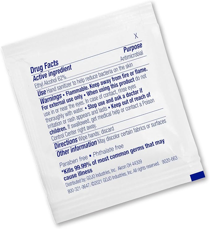 PURELL Hand Sanitizing Wipes, Alcohol Formula, Fragrance Free, 100 Count Individually Wrapped Hand Wipes (Pack of 10) - 9022-10