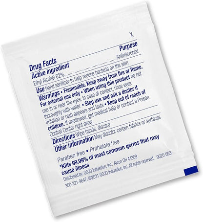 PURELL Hand Sanitizing Wipes, Alcohol Formula, Fragrance Free, 100 Count Individually Wrapped Hand Wipes (Pack of 10) - 9022-10